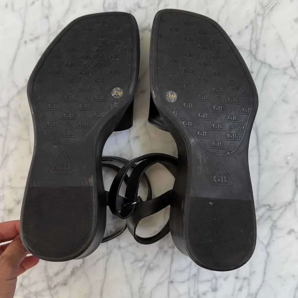 Gianni Bini Black Platform Shoes with Chunky Sole Sz 10